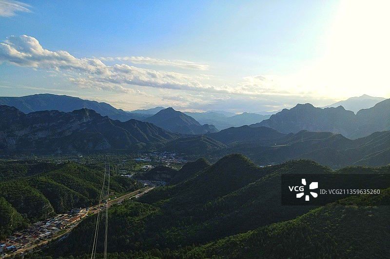 航拍北京门头沟落坡岭图片素材