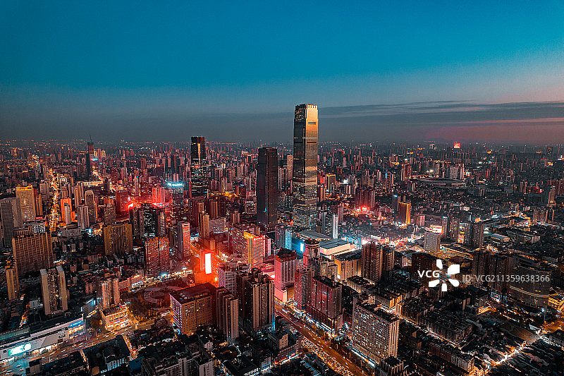 长沙商业区夜景图片素材