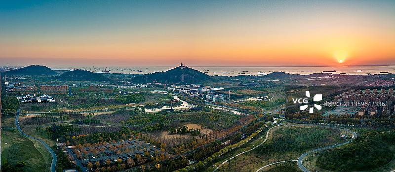 五山森林公园日落图片素材