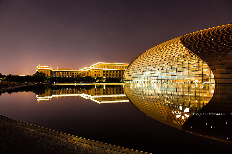 国家大剧院夜景图片素材
