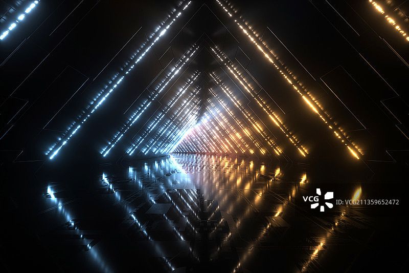 3D科幻隧道空间背景图片素材