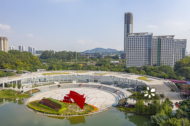 航拍广州黄埔科学城科学广场图片素材
