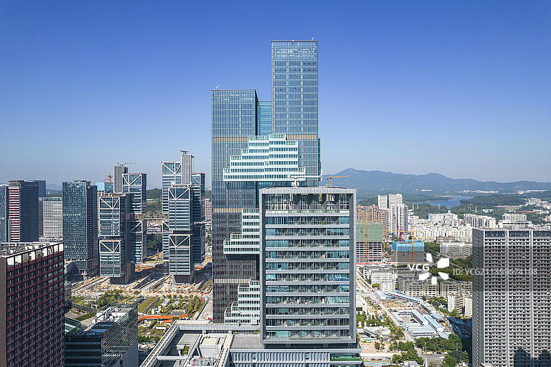 深圳市南山区留仙洞总部基地 深圳万科云城 大疆城市建筑风光图片素材