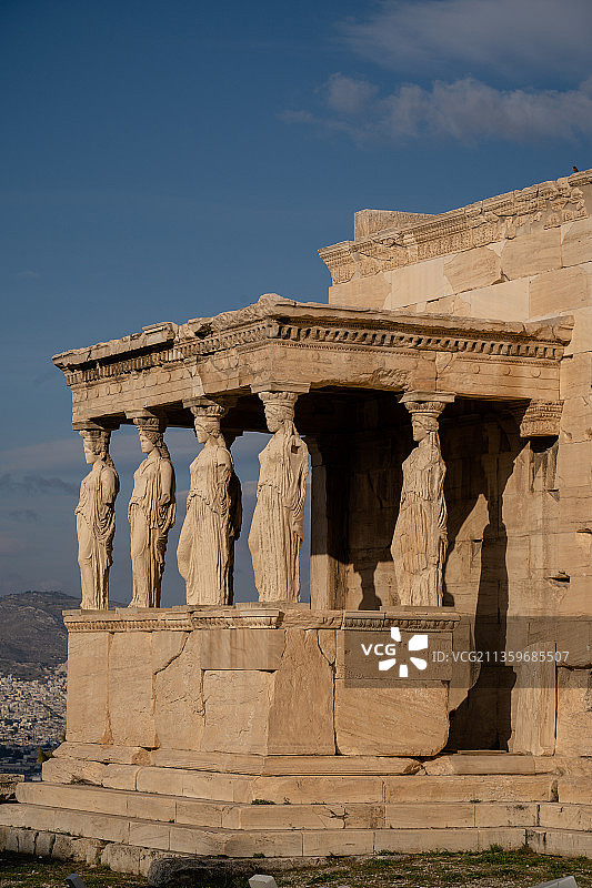 雅典卫城厄瑞克忒翁神庙遗址图片素材