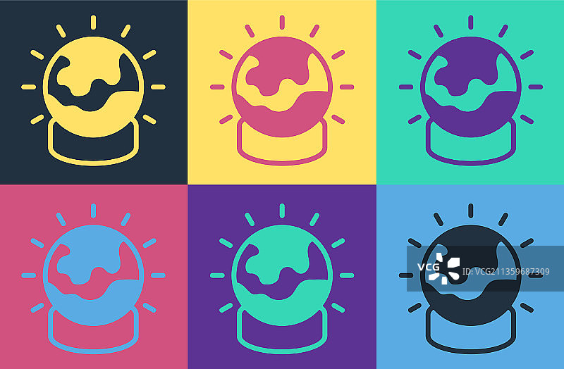 波普艺术风格魔法球图标图片素材