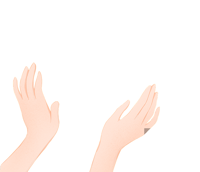 手绘卡通漫画元素双手图片素材