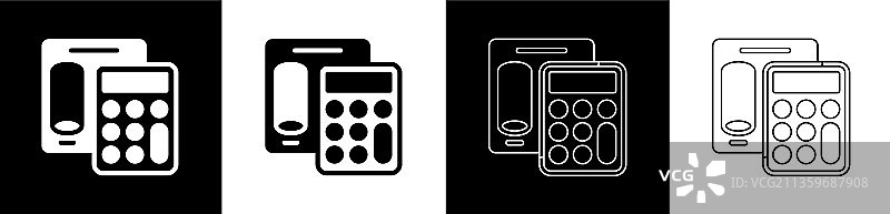 黑白计算器图标图片素材