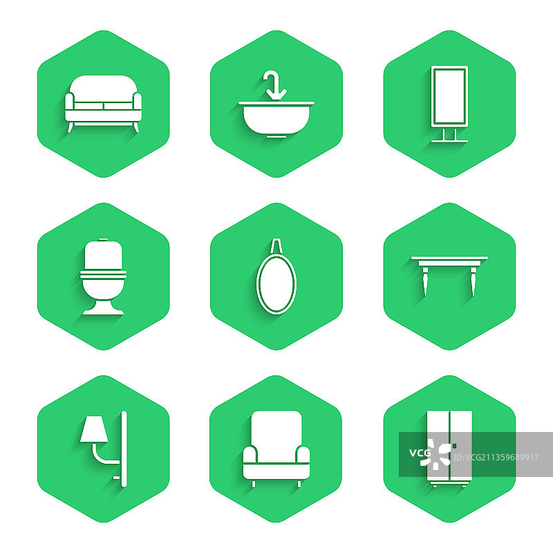 镜子扶手椅衣柜木桌墙壁合集图片素材