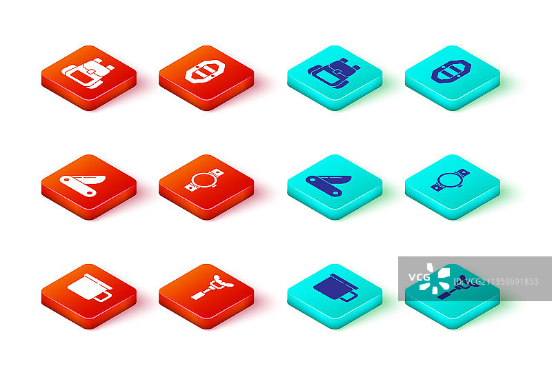 露营金属杯、香肠和瑞士军刀图片素材