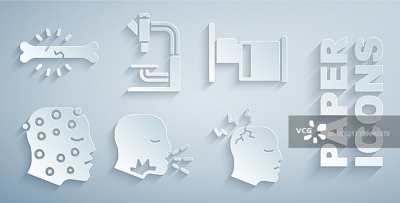 男子在医院病床上咳嗽或患牛皮癣图片素材