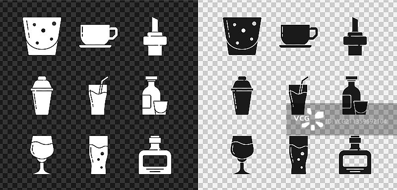 朗姆酒咖啡杯与木塞组合图片素材