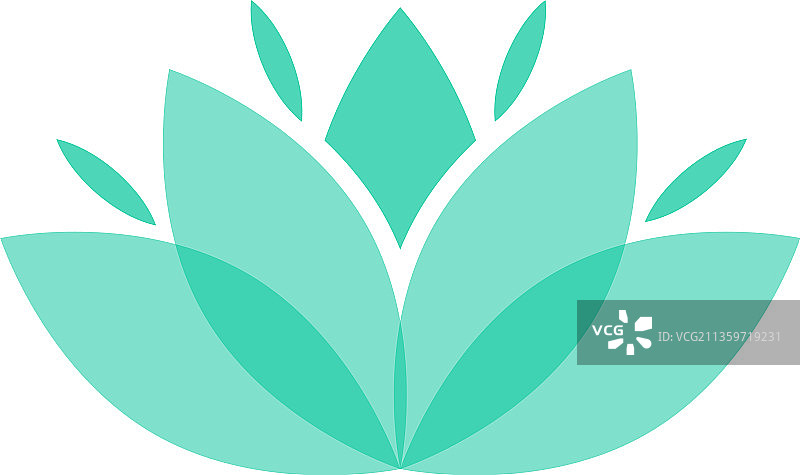 绿色莲花造型睡莲花logo图片素材