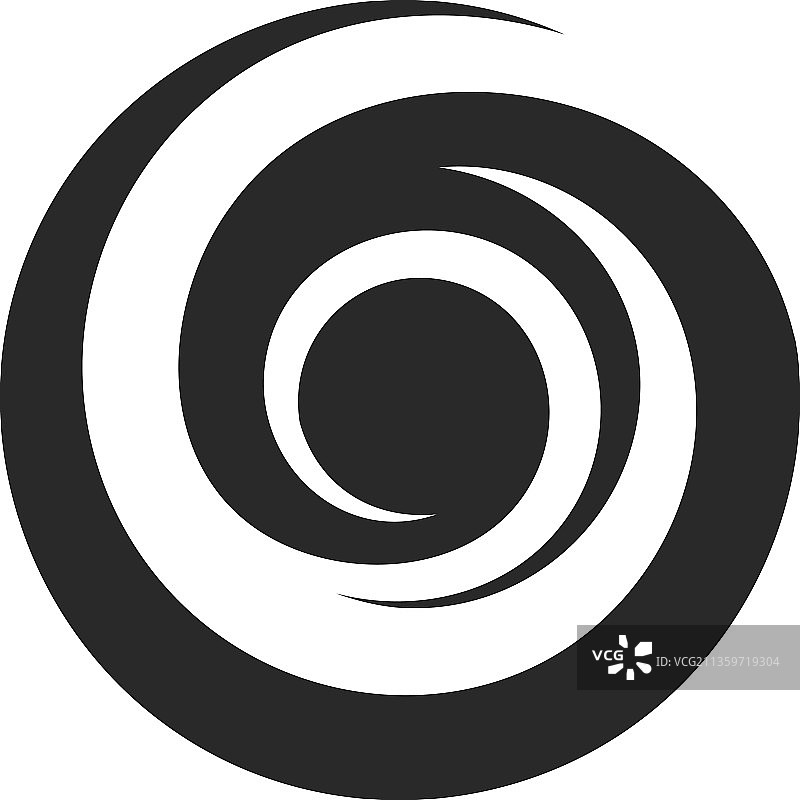 黑色卷曲Logo螺旋环绕标志图片素材