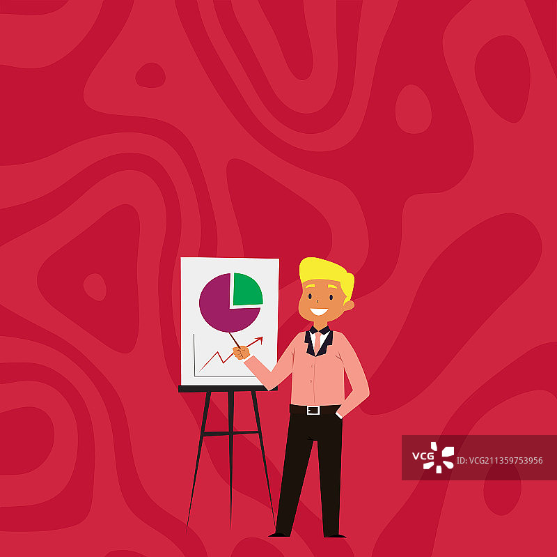 穿着休闲装独自站立的商人图片素材