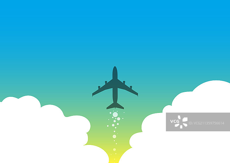 飞机快速直线起飞升空图片素材