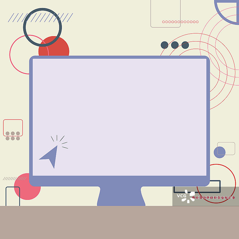 光标在大空白屏幕监视器上搜索图片素材