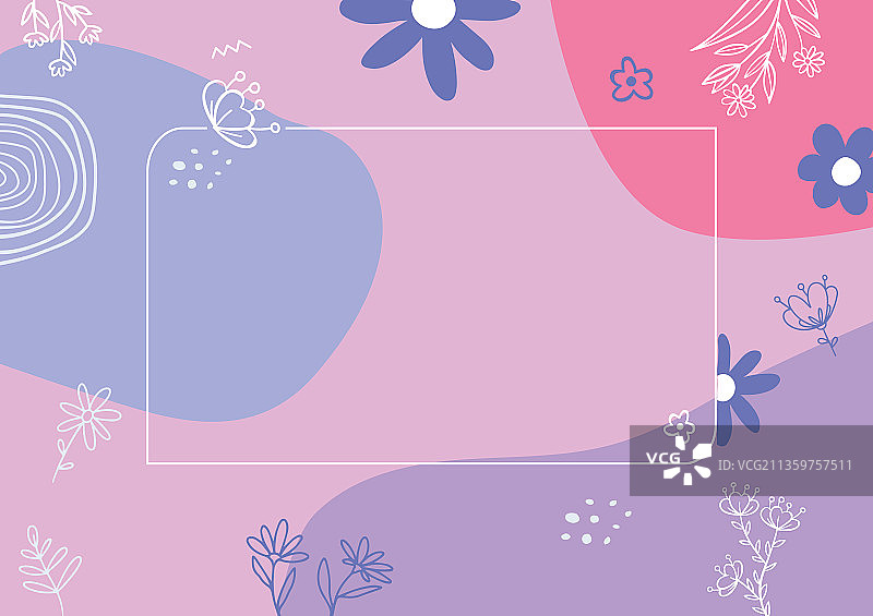 各色鲜花环绕的文本框图片素材