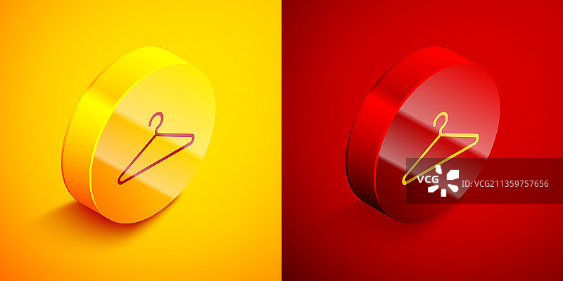 2.5D衣架衣柜图标，橙色背景图片素材