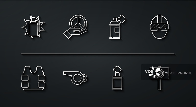 手榴弹防弹背心特种线条组合图片素材