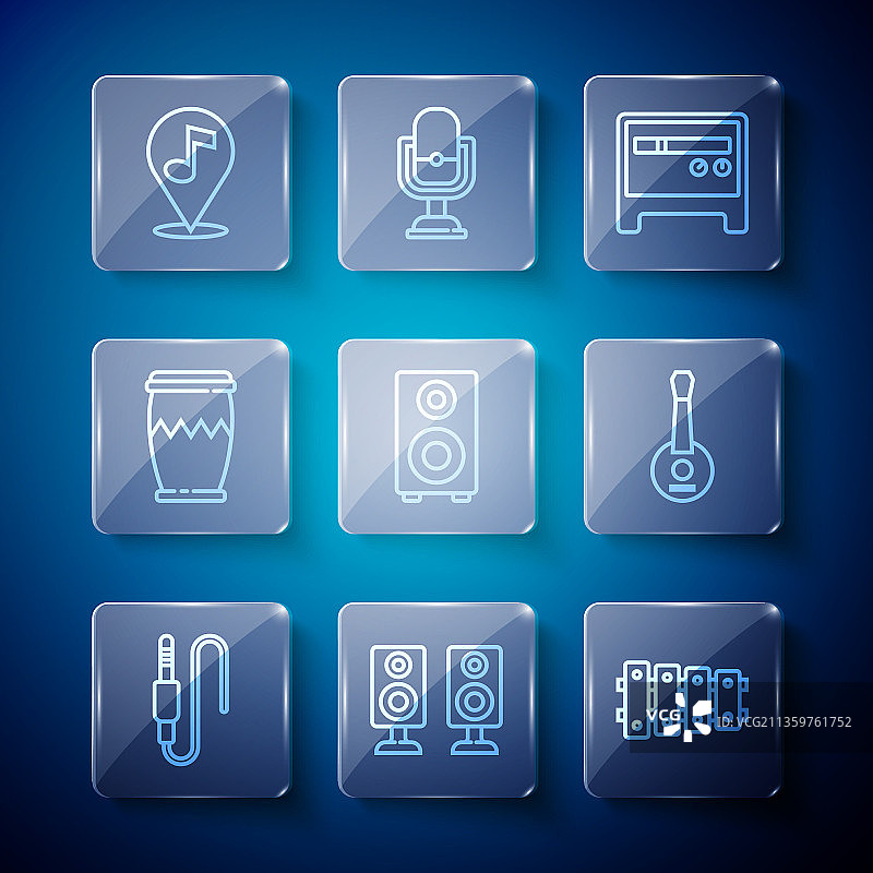 音频插孔立体声扬声器木琴套装图片素材