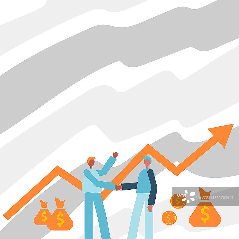 两名男子握手，金融背景图片素材