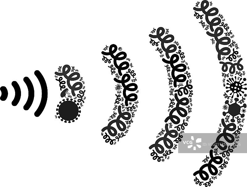 感染微生物的无线图标拼贴图片素材