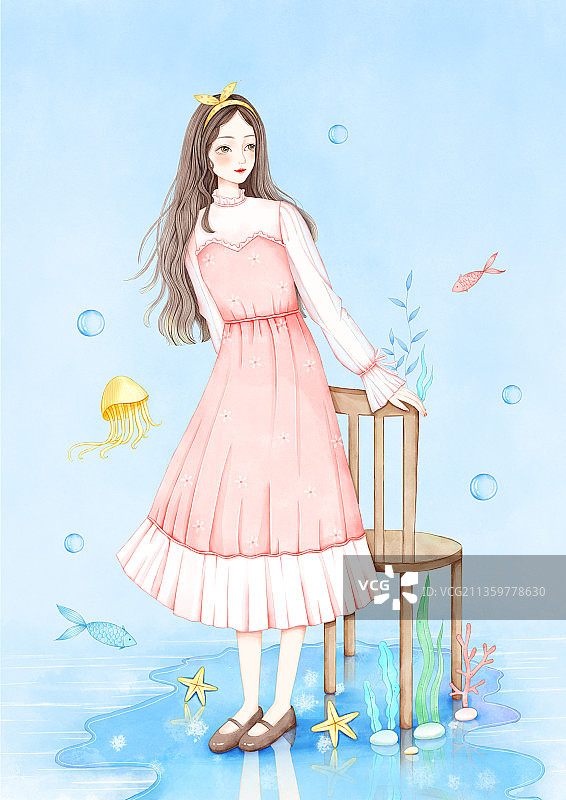 海洋少女图片素材