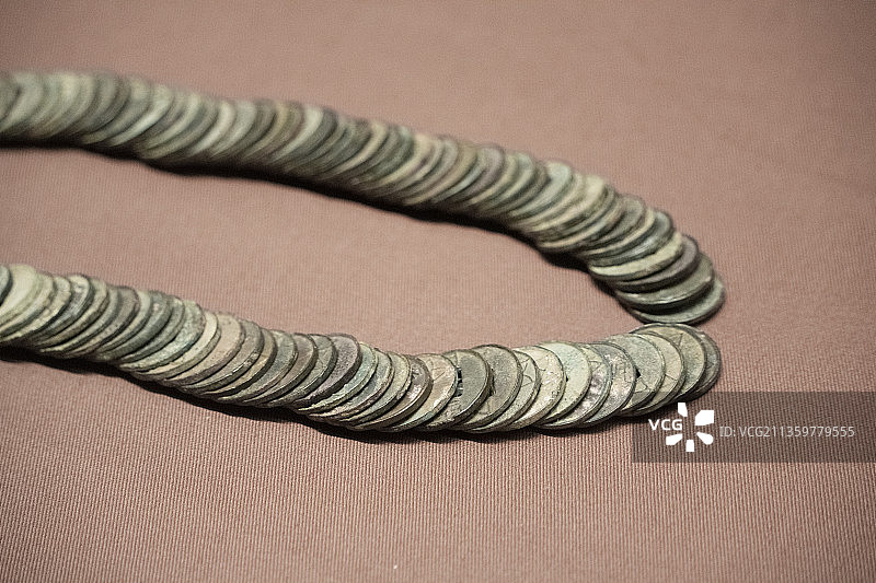 河北博物馆满城汉墓出土文物铜钱图片素材