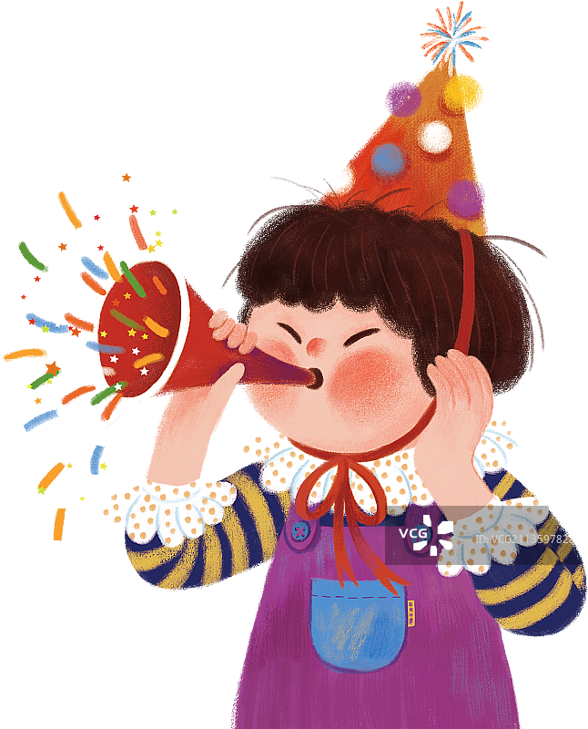 庆祝过生日的女孩半身像图片素材