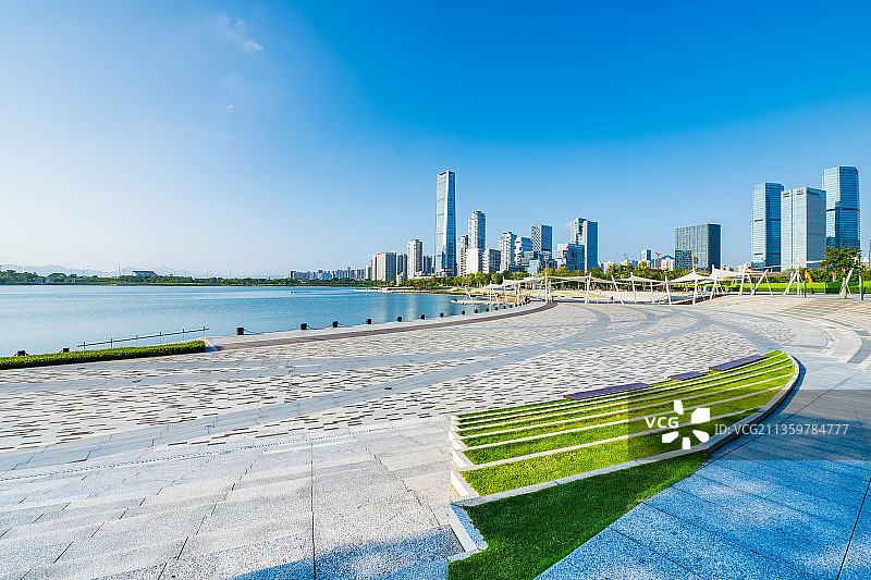 亚洲中国广东省深圳市人才公园城市天际线图片素材