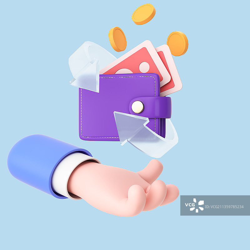 C4D图手钱包图片素材