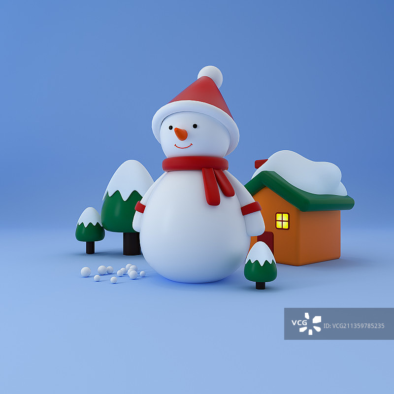 C4D图雪人图片素材