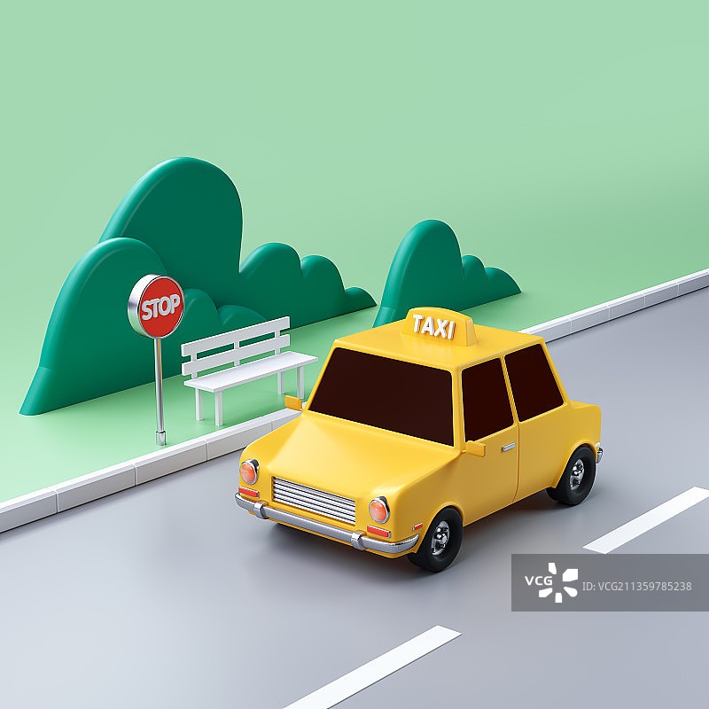 C4D图出租车图片素材