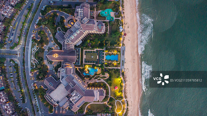 广东省汕尾市保利金町湾希尔顿逸林酒店航拍图片素材