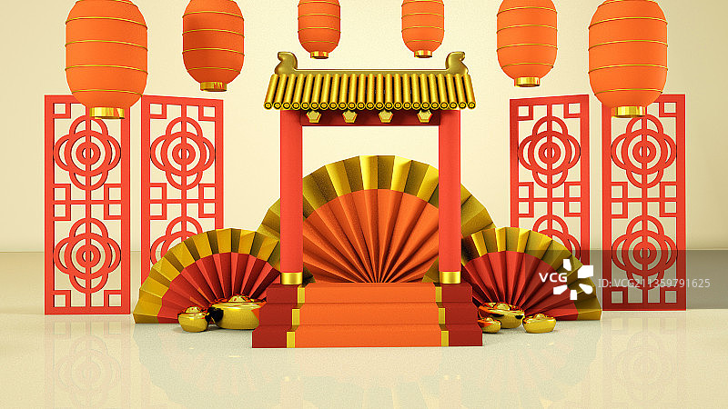 三维春节场景图片素材