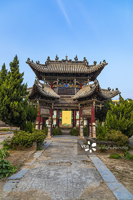 舞阳县北舞渡山陕会馆彩牌楼，被誉为“河南清代牌楼建筑之冠”图片素材