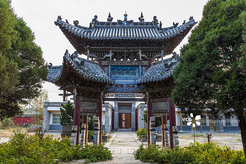 舞阳县北舞渡山陕会馆彩牌楼，被誉为“河南清代牌楼建筑之冠”图片素材