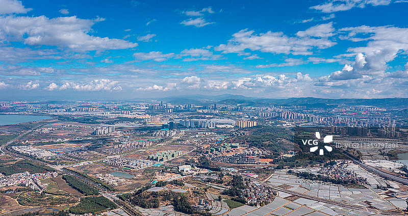 昆明市呈贡区航拍图片素材