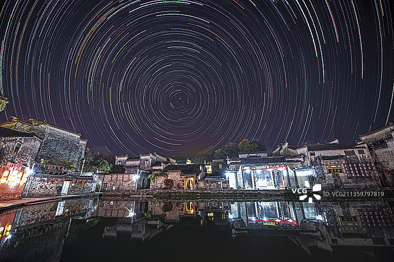 宏村之夜图片素材