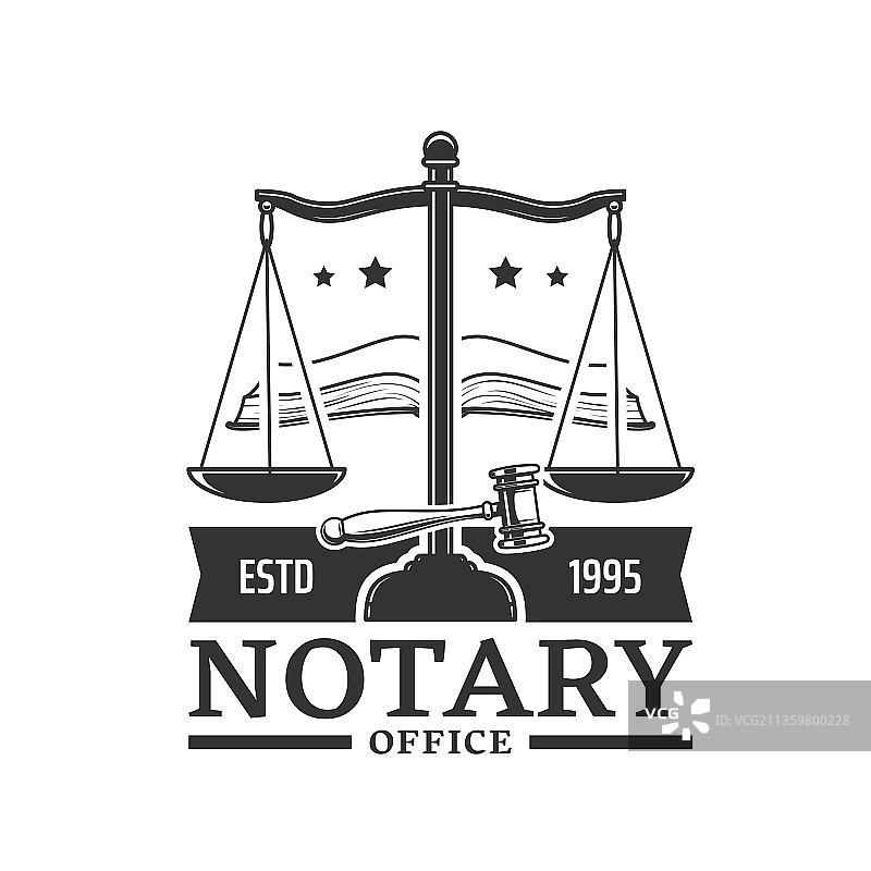 公证服务和律师事务所复古图标图片素材