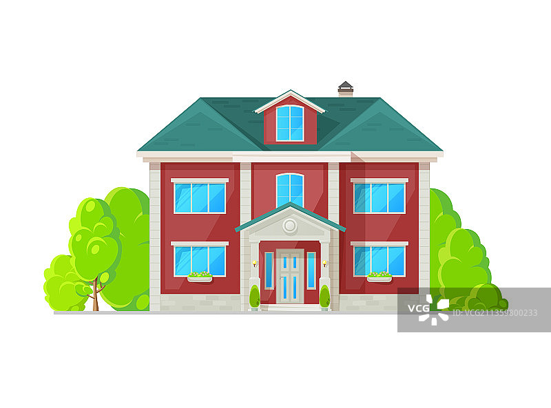 现代房屋外立面外观，住宅别墅建筑图片素材