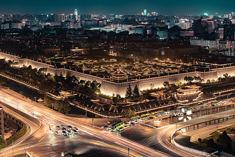 西安东北角城墙图片素材