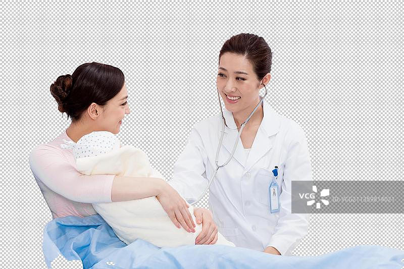 医生和年轻妈妈图片素材
