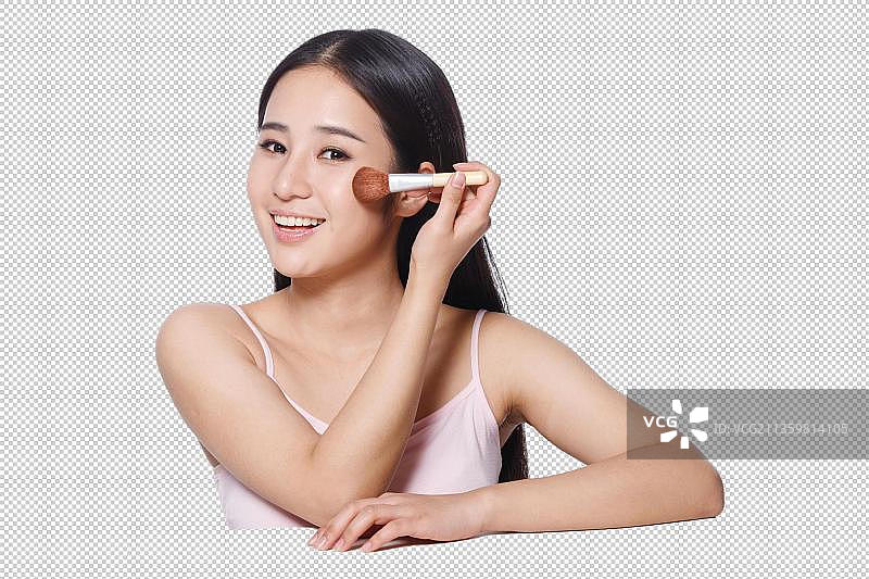 青春活力的年轻女孩化妆图片素材