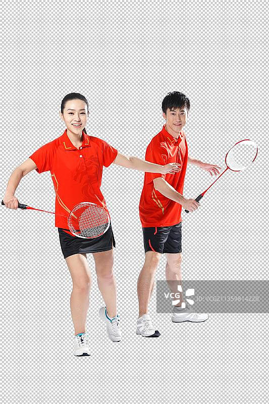 羽毛球双打运动员图片素材