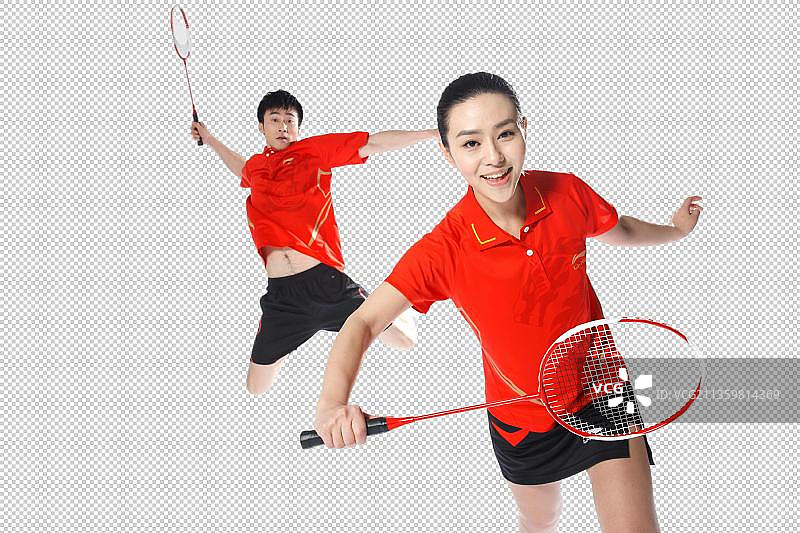 羽毛球双打运动员图片素材