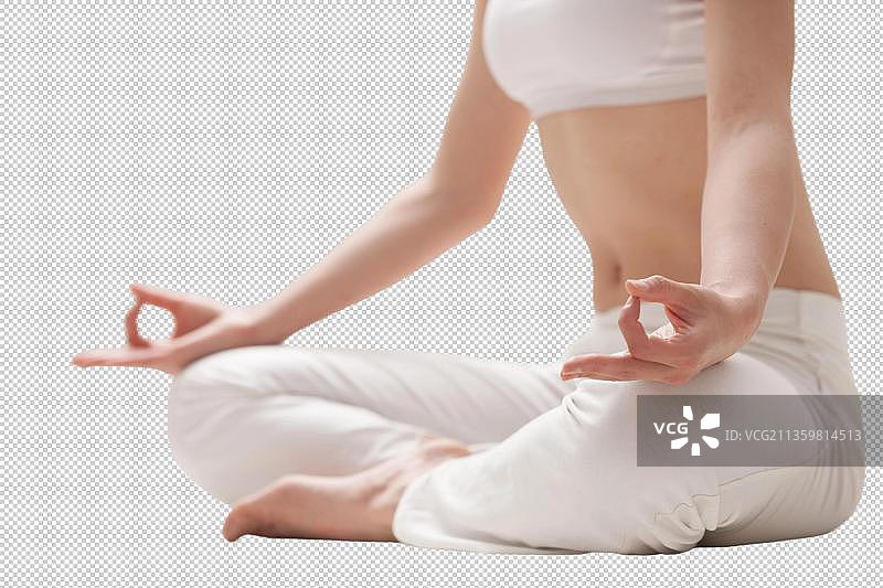 年轻女孩做瑜伽图片素材
