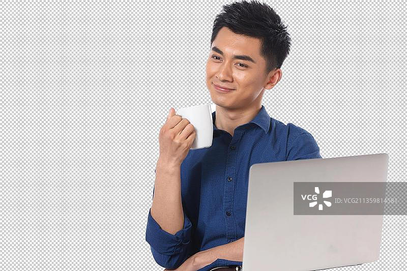 商务男士喝咖啡图片素材