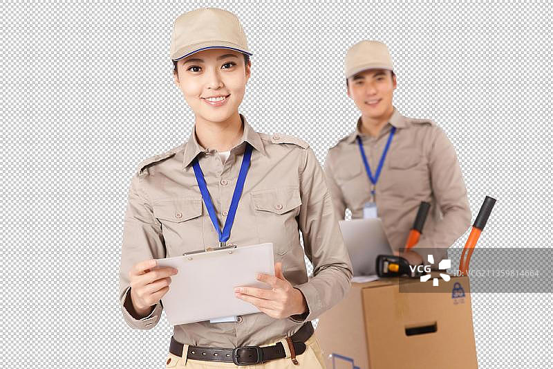 青年物流人员在工作图片素材