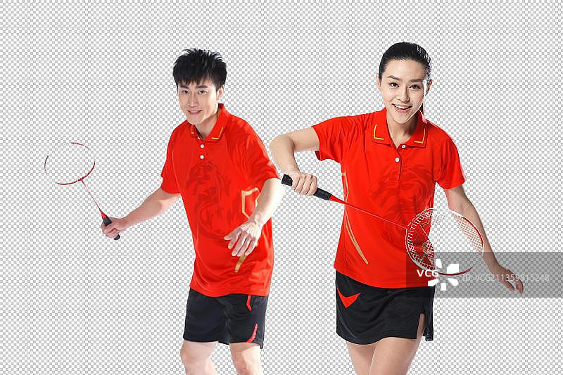 羽毛球双打运动员图片素材
